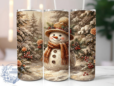 Straw Hat Snowman 20oz Tumbler, Straw Hat Snowman, Snowman Tumbler, Straw Hat Snowman PNG, Snowman Tumbler PNG, Winter Snowman PNG, Snowman Wrap PNG, 20oz Tumbler Wrap Sublimation ToriDesigns 