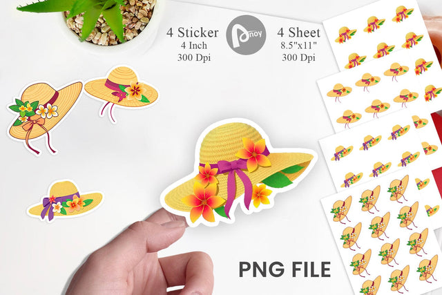 Straw Hat Sticker Sublimation artnoy 