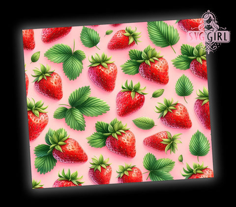 Strawberries 20oz Tumbler Wrap Sublimation Design, Straight Tapered Tumbler Wrap, Strawberry Tumbler Png, Instant Digital Download Sublimation SvggirlplusArt 