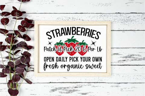 Strawberries patch u pick svg design SVG Regulrcrative 