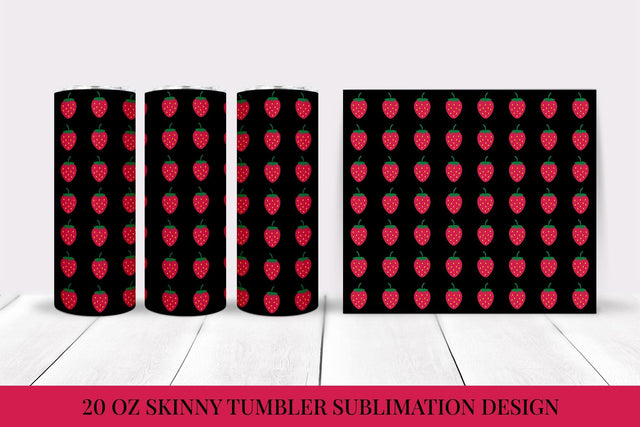 Strawberries Tumbler Sublimation Wrap. Summer Tumbler PNG 08 Sublimation LaBelezoka 