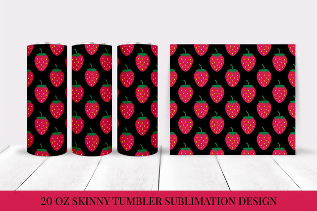 Strawberries Tumbler Sublimation Wrap. Summer Tumbler PNG 09 Sublimation LaBelezoka 