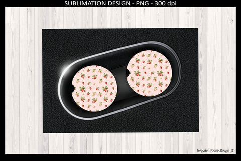 Strawberry 20oz Skinny Tumbler Wrap PNG | Sublimation Design | Watercolor Strawberry Tumbler Template | Summer Tumbler Design | Car Coaster PNG Sublimation Keepsake Treasures Designs LLC. 