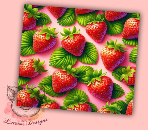 Strawberry 20oz Tumbler Png, Straight & Tapered Tumbler Png, Strawberries Tumbler Png, Digital Download PNG Sublimation Lara' s Designs 