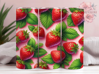 Strawberry 20oz Tumbler Wrap PNG, Strawberries Tumbler Png, Straight & Tapered Tumbler Wrap, Instant Digital Download Sublimation Li Zamperini 
