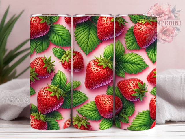 Strawberry 20oz Tumbler Wrap PNG, Strawberries Tumbler Png, Straight & Tapered Tumbler Wrap, Instant Digital Download Sublimation Li Zamperini 