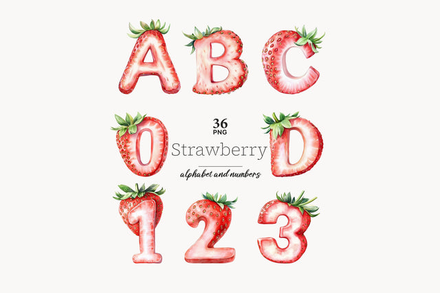 Strawberry Alphabet | Summer Letters | Birthday Letters SVG GlamArtZhanna 