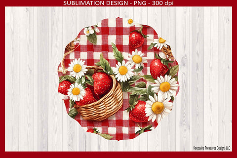 Strawberry Basket Wind Spinner Sublimation Template Png, Digital Download Sublimation Keepsake Treasures Designs LLC. 