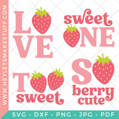 Strawberry Bundle SVG Hey Let's Make Stuff 
