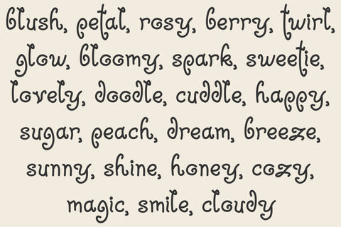 Strawberry Charm Curly Font Bundle | Cute Handwritten Family Font TonisArtStudio 