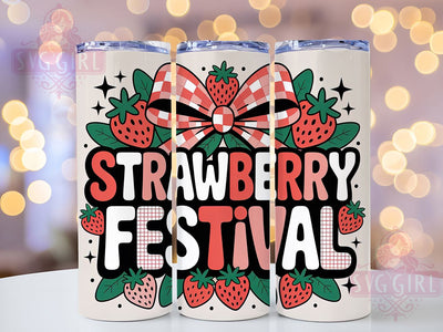 Strawberry Coquette Bow 20oz Tumbler, Strawberry Festival Design, Sublimation Gift, Coquette Bow Mug, 20oz Tumbler Design, Fruit Graphic, Cute Aesthetic Theme Sublimation SvggirlplusArt 