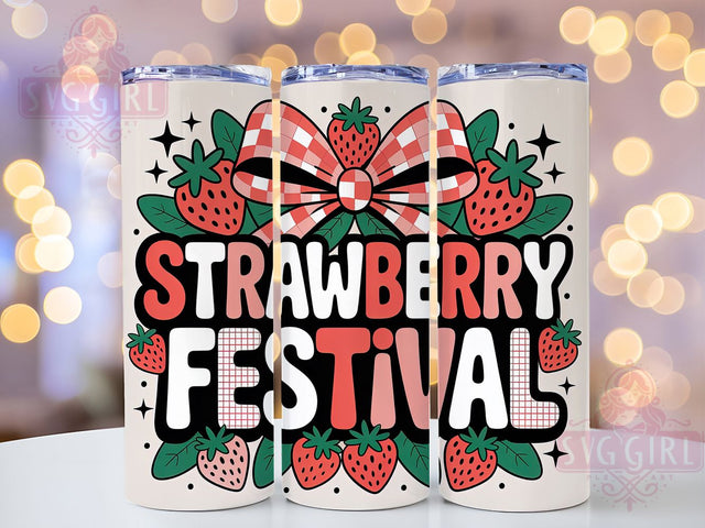 Strawberry Coquette Bow 20oz Tumbler, Strawberry Festival Design, Sublimation Gift, Coquette Bow Mug, 20oz Tumbler Design, Fruit Graphic, Cute Aesthetic Theme Sublimation SvggirlplusArt 