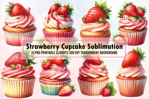 Strawberry Cupcake Sublimation Sublimation designartist 
