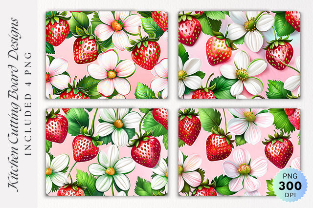 Strawberry Cutting Board PNG Design Sublimation Regulrcrative 
