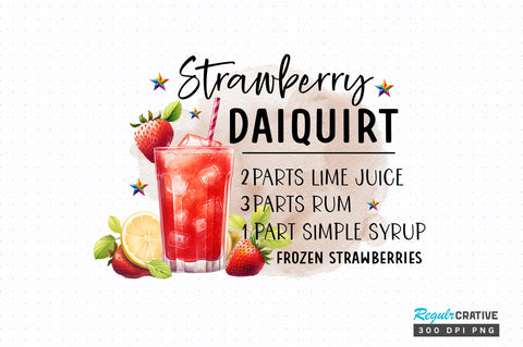 Strawberry Daiquirt PNG design Sublimation Regulrcrative 