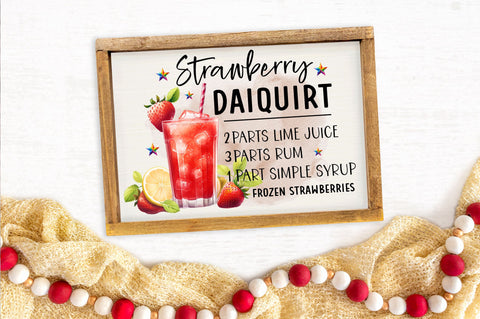 Strawberry Daiquirt PNG design Sublimation Regulrcrative 