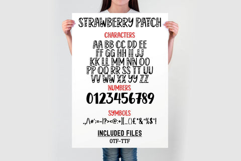 Strawberry Font Bundle | Cute Playful Berry Font Duo Font TonisArtStudio 