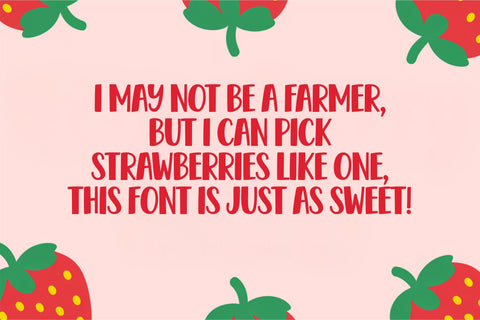 Strawberry Font Bundle | Cute Playful Berry Font Duo Font TonisArtStudio 