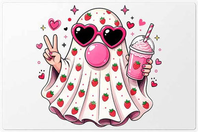 Strawberry Ghost PNG, Cute Halloween Sublimation Design SVG BillahCrafts 