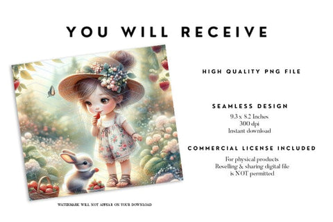 Strawberry Girl 20oz Tumbler Wrap PNG Sublimation BijouBay 