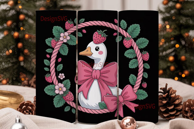 Strawberry Goose 20oz Tumbler Design Sublimation DesignSVG 