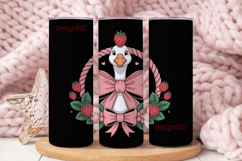 Strawberry Goose 20oz Tumbler Design Sublimation DesignSVG 