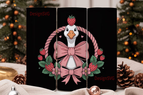 Strawberry Goose 20oz Tumbler Design Sublimation DesignSVG 