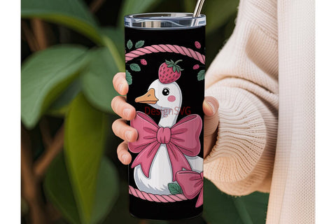Strawberry Goose 20oz Tumbler Design Sublimation DesignSVG 