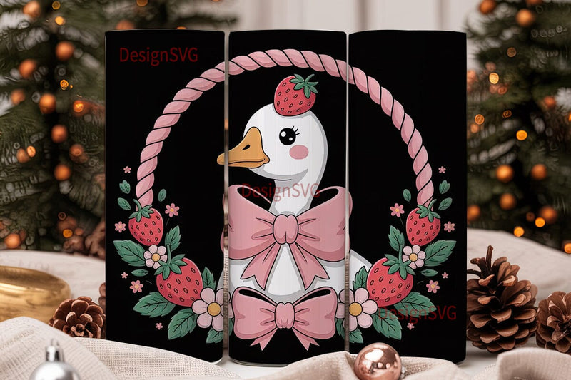 Strawberry Goose 20oz Tumbler Design Sublimation DesignSVG 