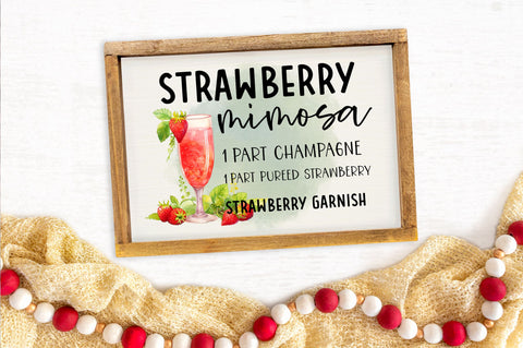 Strawberry mimosa PNG design Sublimation Regulrcrative 