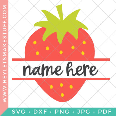 Strawberry Monogram SVG Hey Let's Make Stuff 