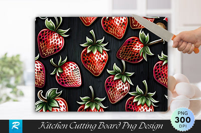 Strawberry Pattern Background Cutting Board Sublimation Regulrcrative 