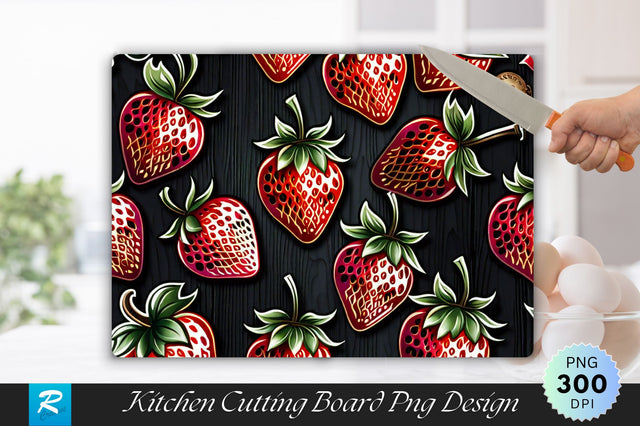 Strawberry Pattern Background Cutting Board Sublimation Regulrcrative 