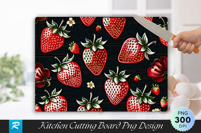 Strawberry Pattern Background Cutting Board Sublimation Regulrcrative 