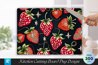 Strawberry Pattern Background Cutting Board Sublimation Regulrcrative 