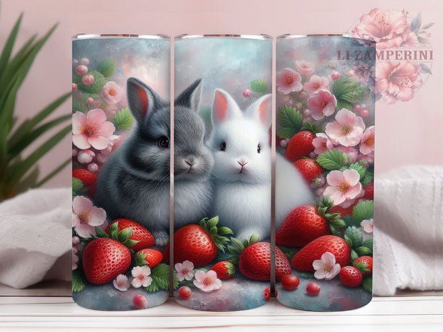 Strawberry Spring Easter Bunny Tumbler, Cute Bunny Tumbler, Fruit Bunny Wrap, Spring Bunny Wrap, Festive Easter Wrap, Sublimation Design, Trendy Gift Idea Sublimation Li Zamperini 