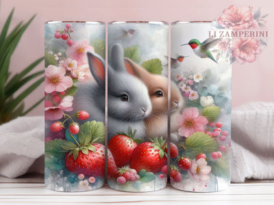 Strawberry Spring Easter Bunny Tumbler, Cute Bunny Tumbler, Fruit Bunny Wrap, Spring Bunny Wrap, Festive Easter Wrap, Sublimation Design, Trendy Gift Idea Sublimation Li Zamperini 