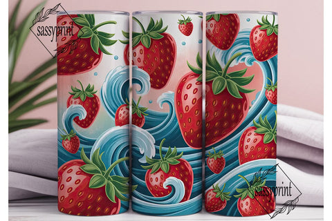 Strawberry Swirl 20oz Tumbler Wrap Sublimation sassyprint 