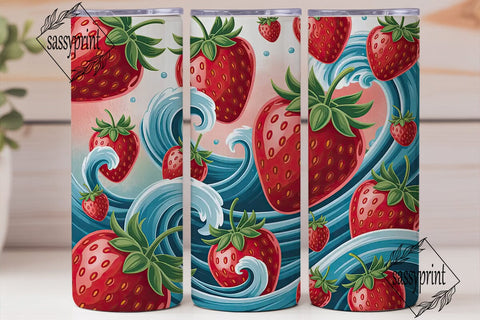 Strawberry Swirl 20oz Tumbler Wrap Sublimation sassyprint 
