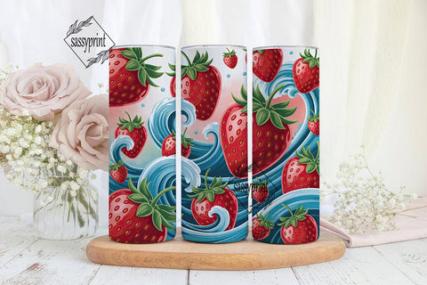 Strawberry Swirl 20oz Tumbler Wrap Sublimation sassyprint 