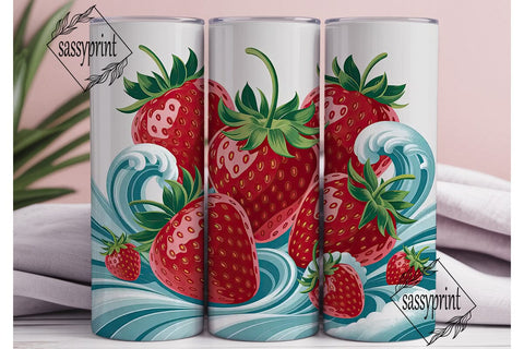 Strawberry Swirl 20oz Tumbler Wrap Sublimation sassyprint 