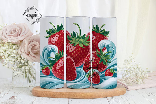 Strawberry Swirl 20oz Tumbler Wrap Sublimation sassyprint 