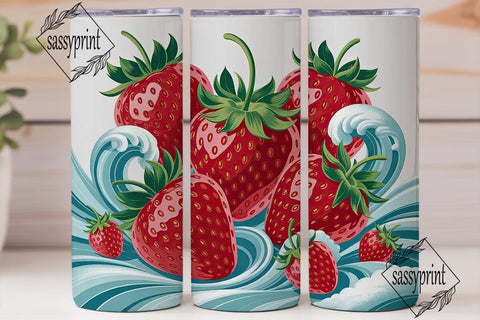 Strawberry Swirl 20oz Tumbler Wrap Sublimation sassyprint 