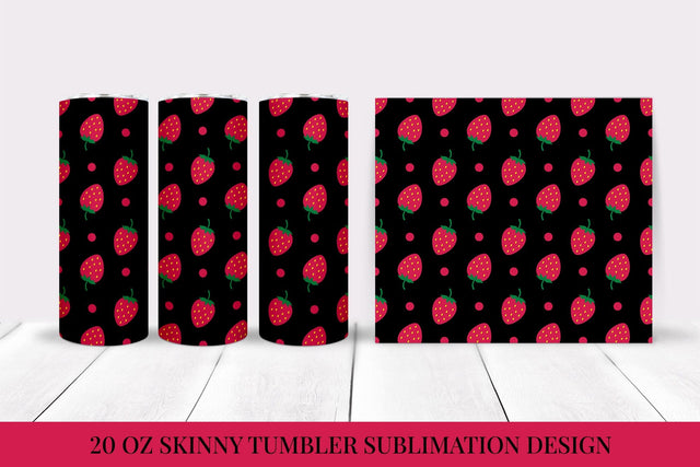 Strawberry Tumbler Sublimation Wrap. Summer Tumbler PNG 010 Sublimation LaBelezoka 