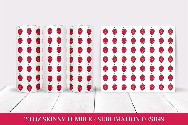 Strawberry Tumbler Sublimation Wrap. Summer Tumbler PNG Sublimation LaBelezoka 