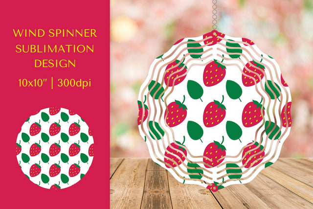 Strawberry Wind Spinner Sublimation Design. Summer Design Sublimation LaBelezoka 