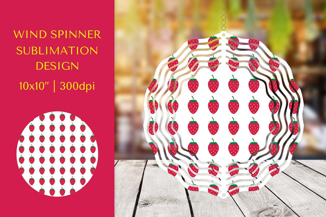 Strawberry Wind Spinner Sublimation Design. Summer Design Sublimation LaBelezoka 
