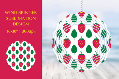Strawberry Wind Spinner Sublimation Design. Summer Design Sublimation LaBelezoka 