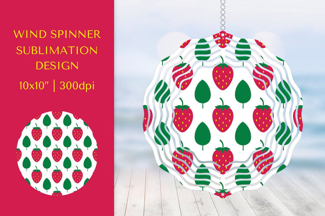 Strawberry Wind Spinner Sublimation Design. Summer Design Sublimation LaBelezoka 