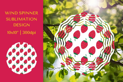 Strawberry Wind Spinner Sublimation Design. Summer Design Sublimation LaBelezoka 